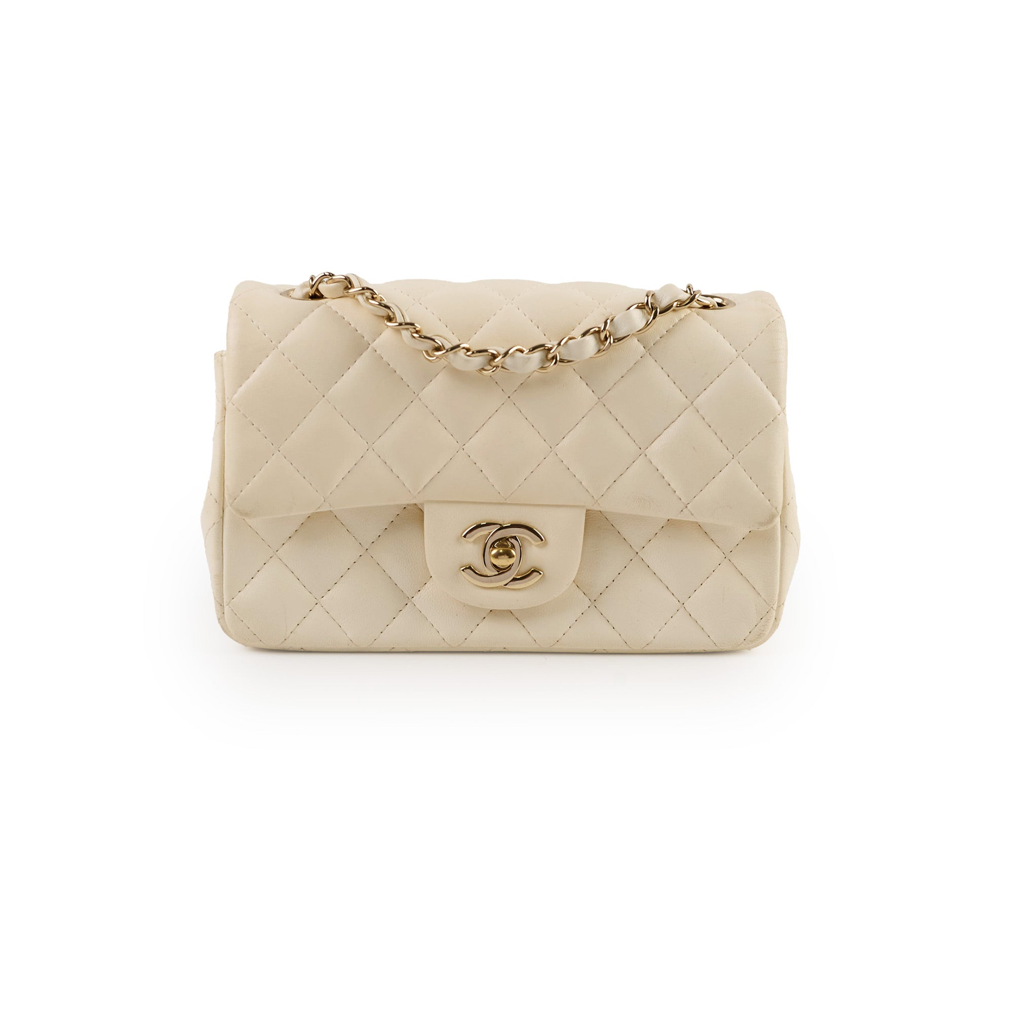 Chanel Mini Rectangular Lambskin Ivory Microchip Bag - Luxury Designer Crossbody Purse for Women, Perfect for Parties, Date Nights & Special Occasions