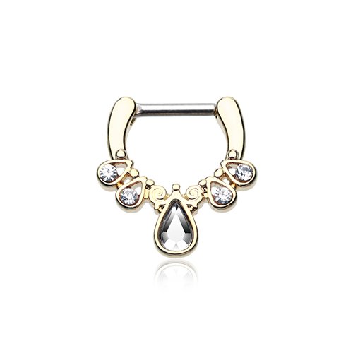 WildKlass 16G Gold Septum Clicker Ring - 1/4