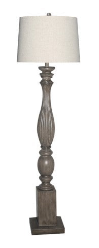 Grey Wash Plantation Floor Lamp - Modern Farmhouse Lighting for Living Room, Bedroom & Office - Model #397364