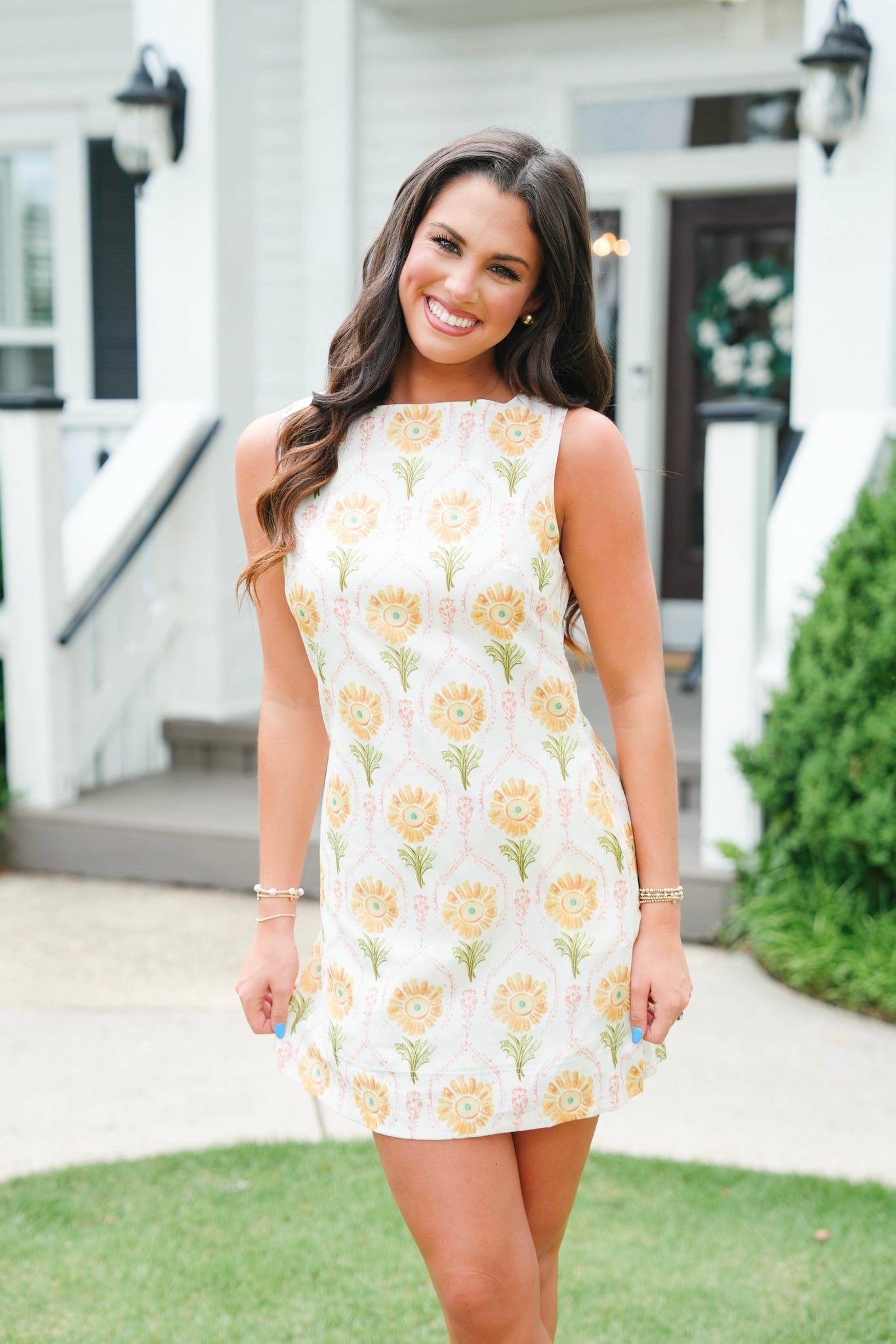 Bursting Blooms Floral Print Dress for Women - Elegant Summer Dress for Parties, Weddings & Outdoor Events