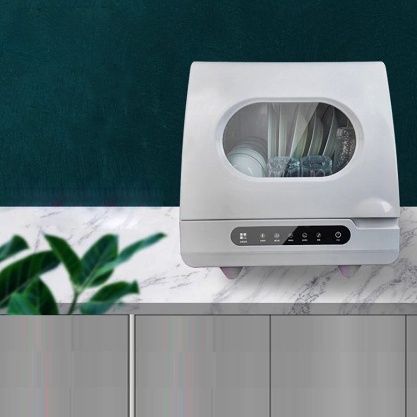 Portable Countertop Dishwasher - 5 Washing Programs with Air-Dry Function, Compact Mini Dishwasher for Apartments, RVs, Dorms & Small Kitchens (White) - Perfect for Studio Living, Camping & Space-Saving Solutions