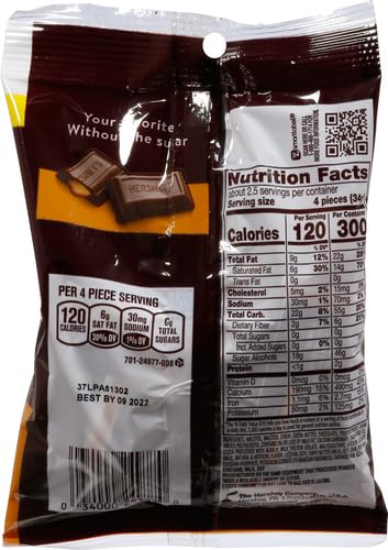 Hershey's Sugar Free Chocolate with Caramel Candy - 3oz Bag (6-Pack) | Low Carb Keto Snacks for Diabetics & Weight Loss | Perfect for Office, Travel & Gift Giving