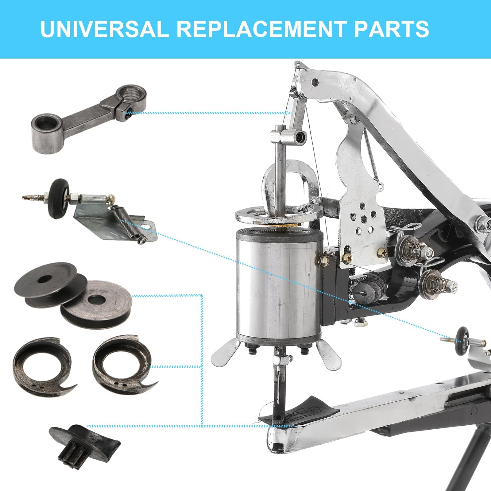 Ironwalls Heavy Duty Manual Leather Sewing Machine - Shoe Repair Kit with Cotton Nylon Thread & Spare Parts | Hand Operated Cobbler Tool for Shoes, Bags, Tents, Jackets & Outdoor Gear Repair | Perfect for Home DIY, Professional Shoe Repair & Camping Equipment Maintenance