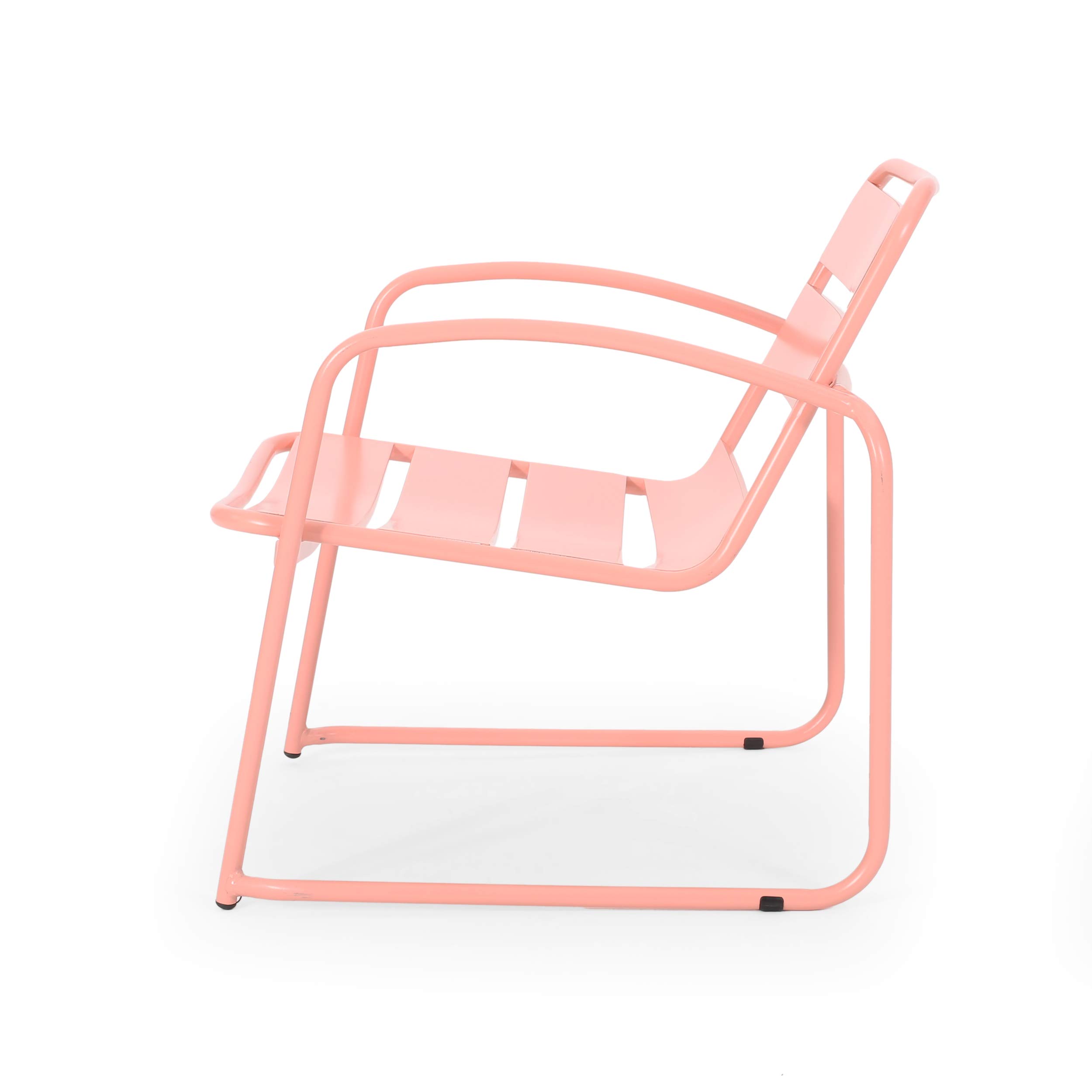 GDF Studio Outdoor Dining Chairs (Set of 2) - Matte Coral Patio Furniture for Garden, Poolside, Backyard & Restaurant Use