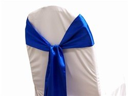 250-Piece Royal Blue Satin Chair Sashes & Bows for Weddings, Parties, Events - Elegant Table Decorations & Chair Cover Accessories - Perfect for Bridal Showers, Banquets, and Reception Decor