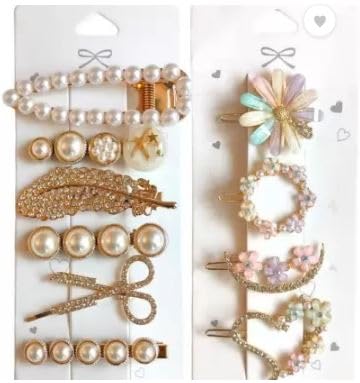 Stylish Korean Hair Clips for Girls - 10 Pcs Multi-Design Floral Hairpins with Secure Lock (Multicolor) - Perfect for School, Parties & Everyday Hairstyles