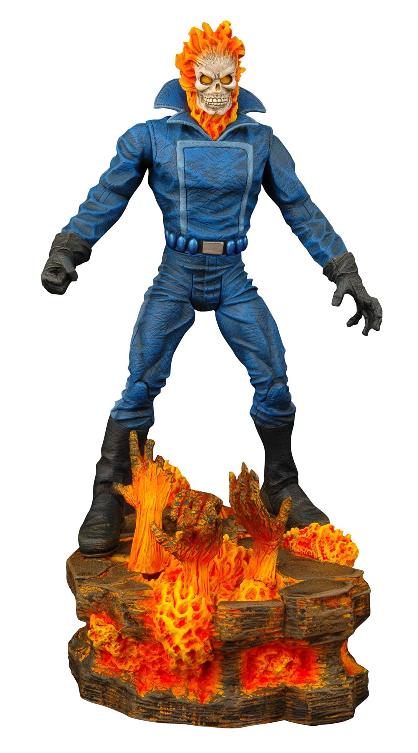 Marvel Select Ghost Rider 7-Inch Action Figure - Premium Collectible Toy with Bike & Flaming Accessories - Perfect for Marvel Fans, Display & Gift Giving