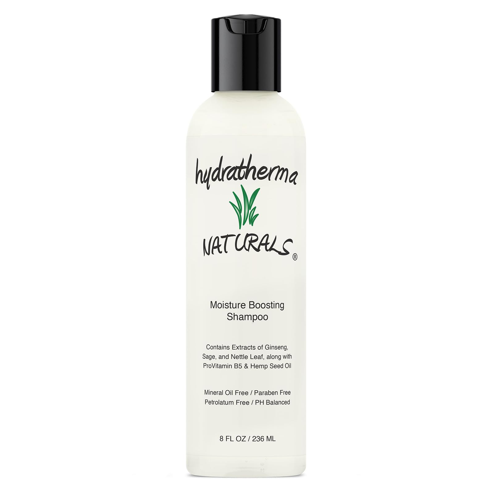Hydratherma Naturals Moisturizing Boosting Shampoo for Dry Damaged Hair - 8 fl oz Sulfate-Free Hair Care with Argan Oil - Perfect for Daily Hydration & Repair at Home or Salon