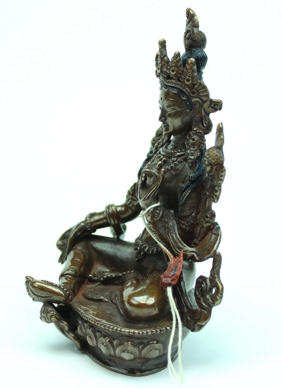 5 Inch Green Tara Bronze Statue - Handcrafted Buddhist Goddess Sculpture for Meditation, Altar & Home Decor | Perfect for Spiritual Practice, Yoga Studios & Gift Giving
