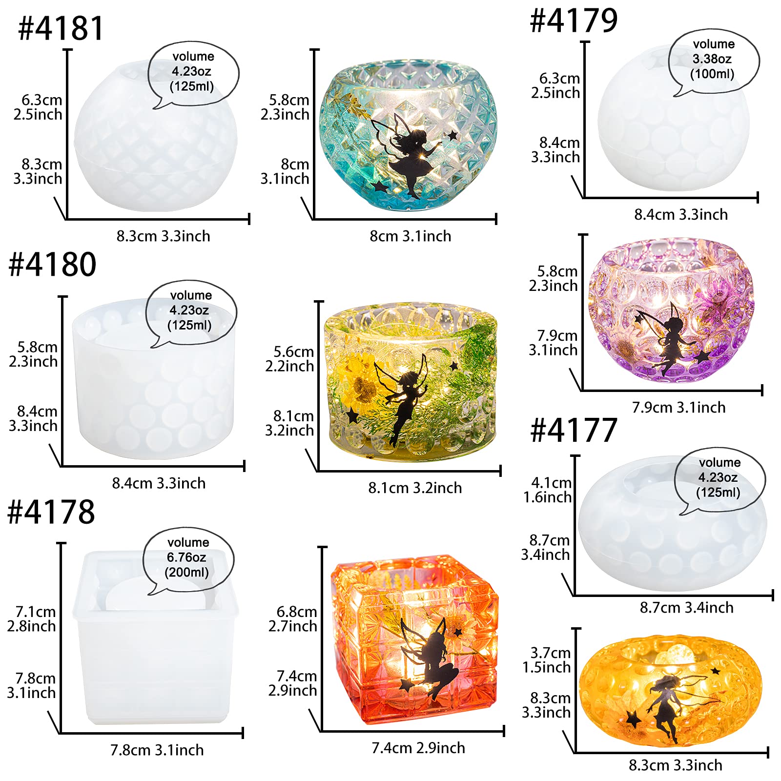 FUNSHOWCASE 5-Pack Silicone Resin Mandala Tealight Candle Holders - DIY Candle Making Mold, Jewelry Storage Box, Ashtray & Decorative Lamp for Home, Wedding, Spa & Meditation Spaces