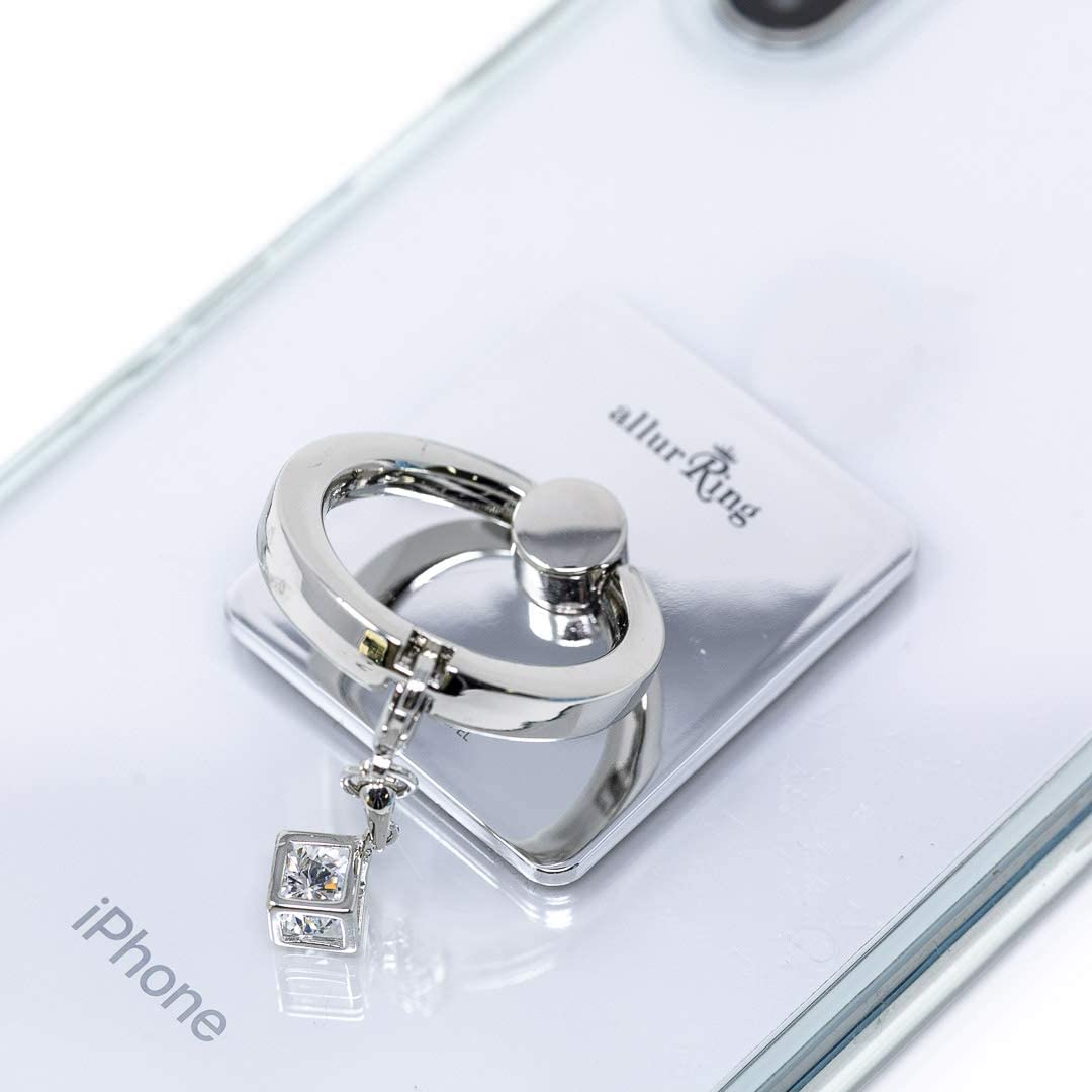 360° Rotating Phone Ring Holder - Silver Stand & Kickstand for Secure Grip - Perfect for Watching Videos & Selfies