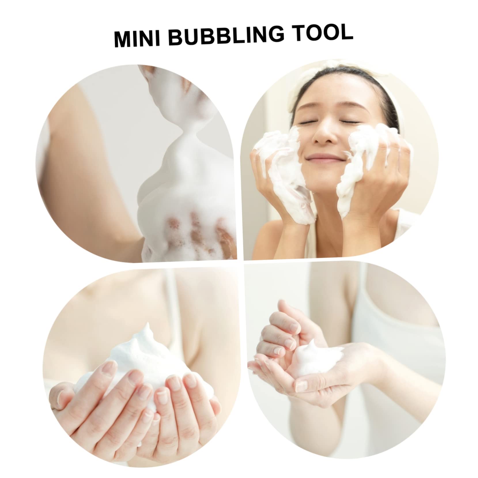 Minkissy 6-Piece Foaming Cup Set - Reusable Bubble Foam Maker for Facial Cleansing & Shampoo | Grey PP Plastic | Perfect for Shower, Spa & Skincare Routine