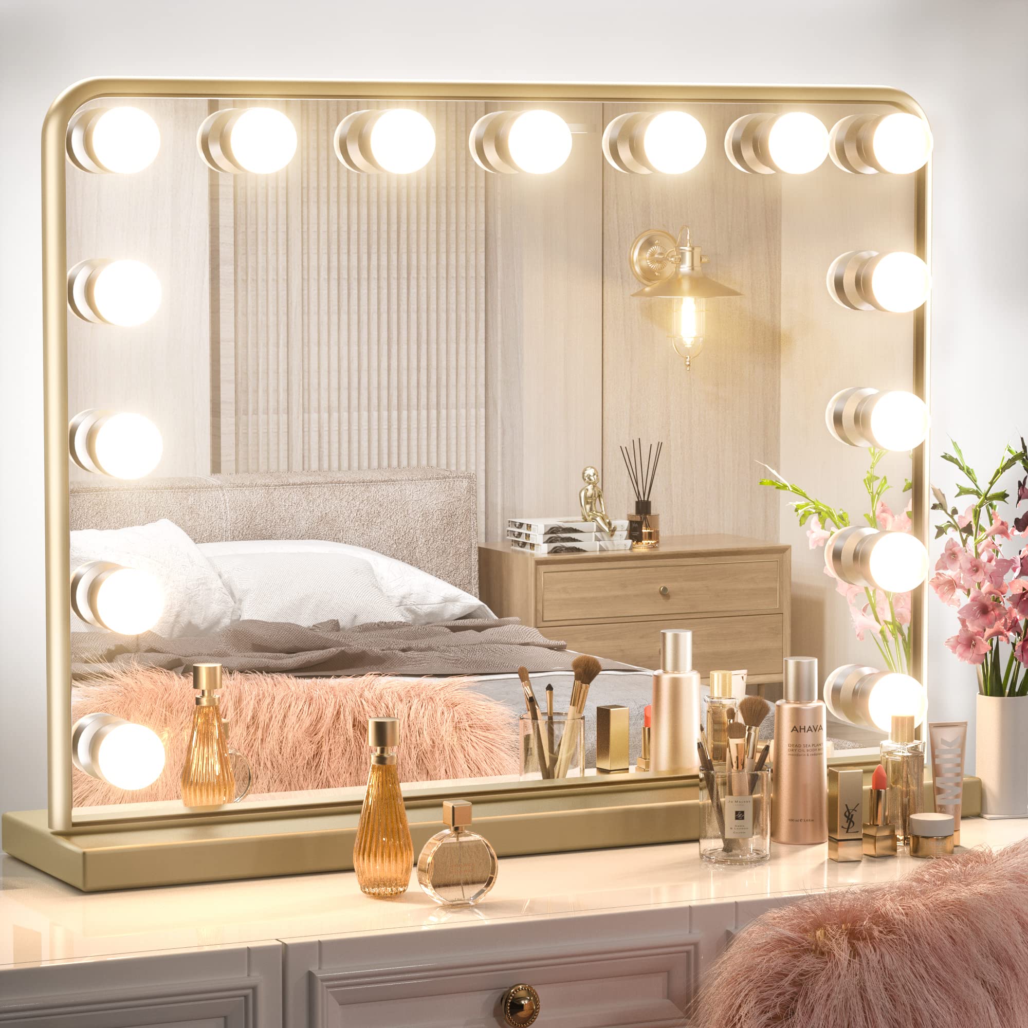 Keonjinn 15-LED Hollywood Makeup Mirror with 3 Color Lights & USB Charging - 23