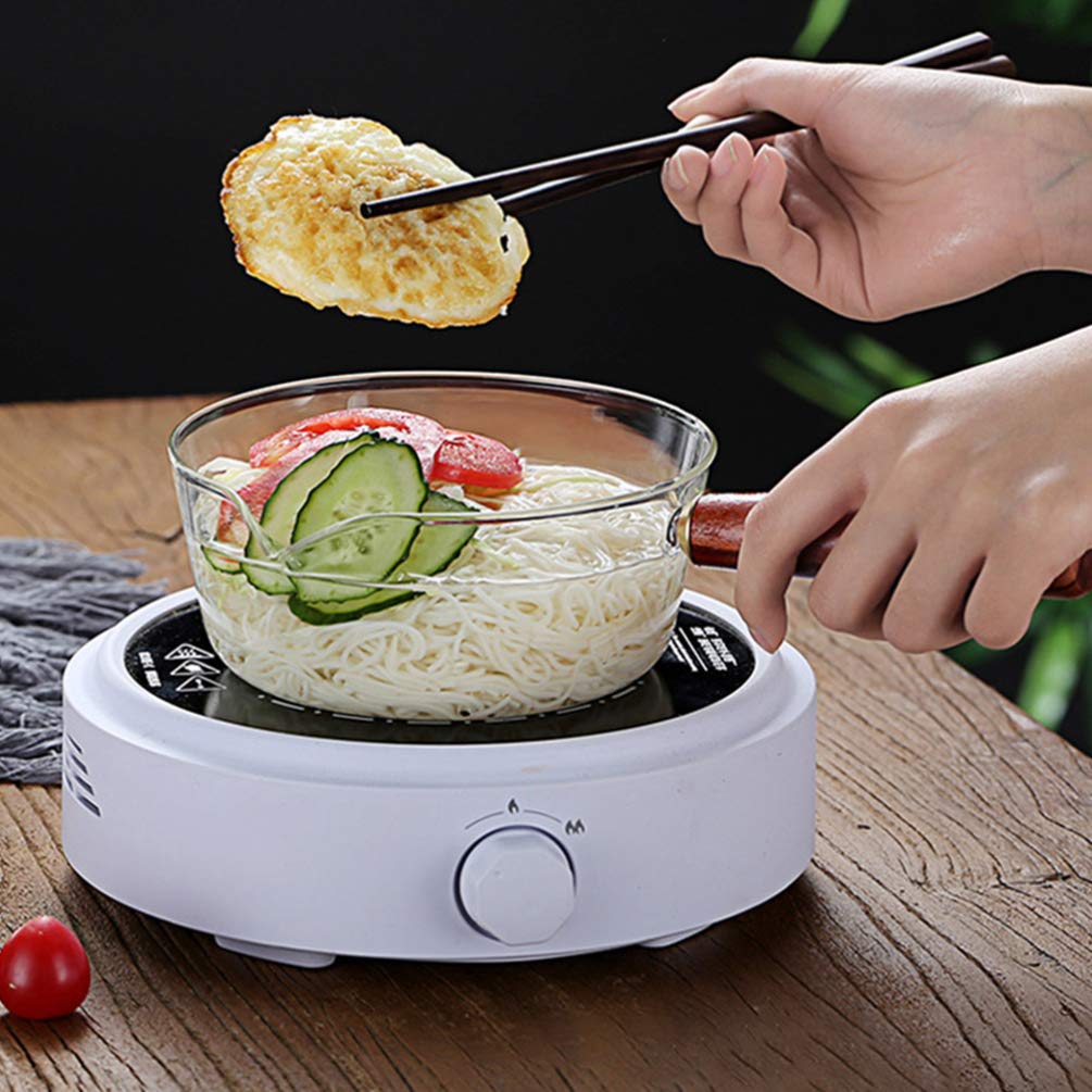 **400ML Transparent Glass Saucepan with Lid - Nonstick Pasta Pot, Milk Pan for Stovetop Cooking - Perfect for Noodle Soup, Milk, and Food Prep | Durable Kitchen Cookware**    *(Use Cases: Ideal for boiling milk, making pasta, cooking soups, and preparing sauces in your kitchen.)*