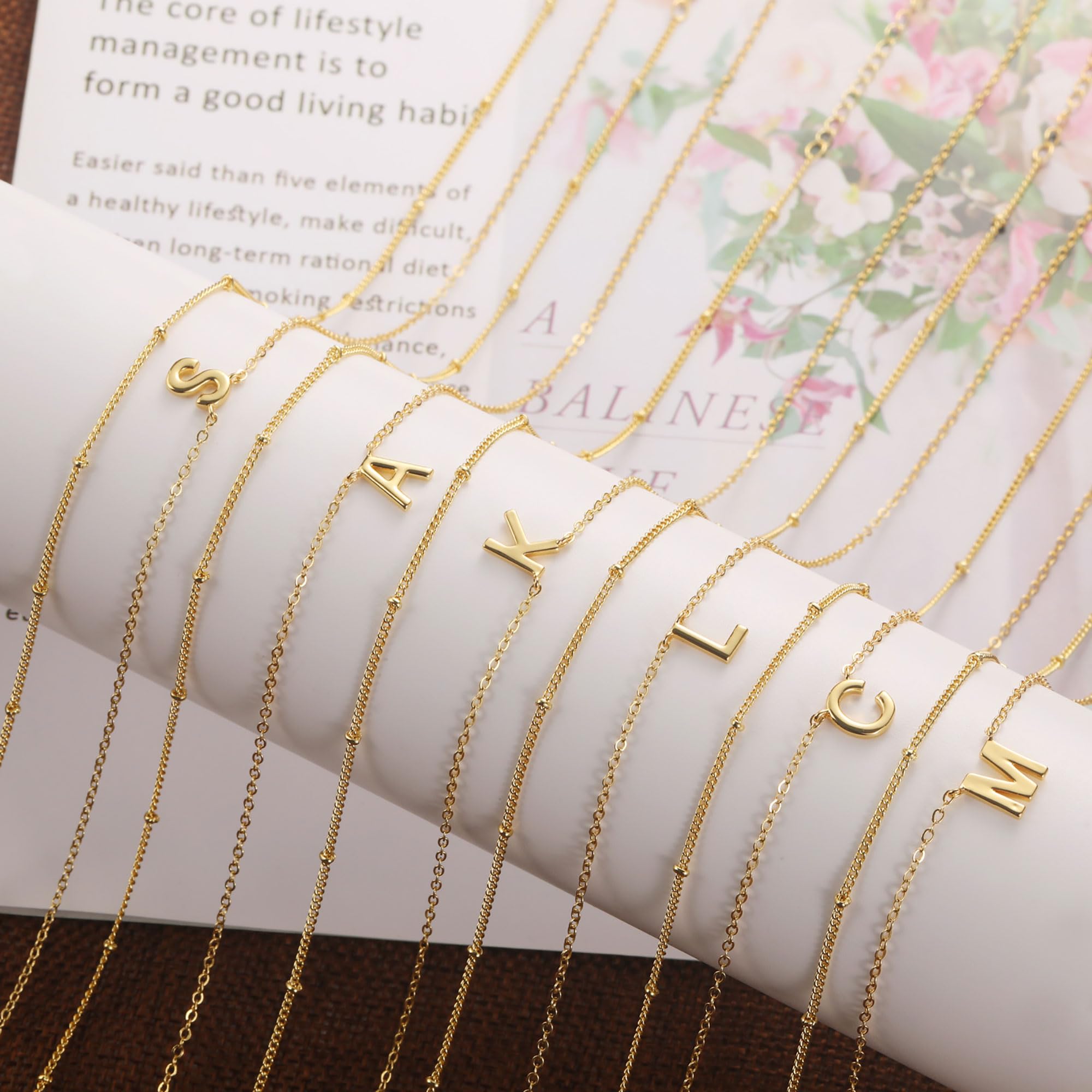 KAERUN 14K Gold Plated Layered Initial Necklace for Women - Dainty Personalized Name Necklace with Tiny Cute Letter A-Z, Gold Jewelry Gift for Her | Perfect for Birthdays, Anniversaries & Everyday Wear