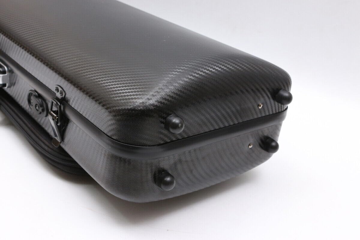 Yinfente 4/4 Full Size Carbon Fiber Violin Case - Oblong Shape with Music Sheet Pocket, Adjustable Backstrap & Hygrometer - Lightweight & Portable for Professional Musicians | Perfect for Travel, Performances & Music Lessons
