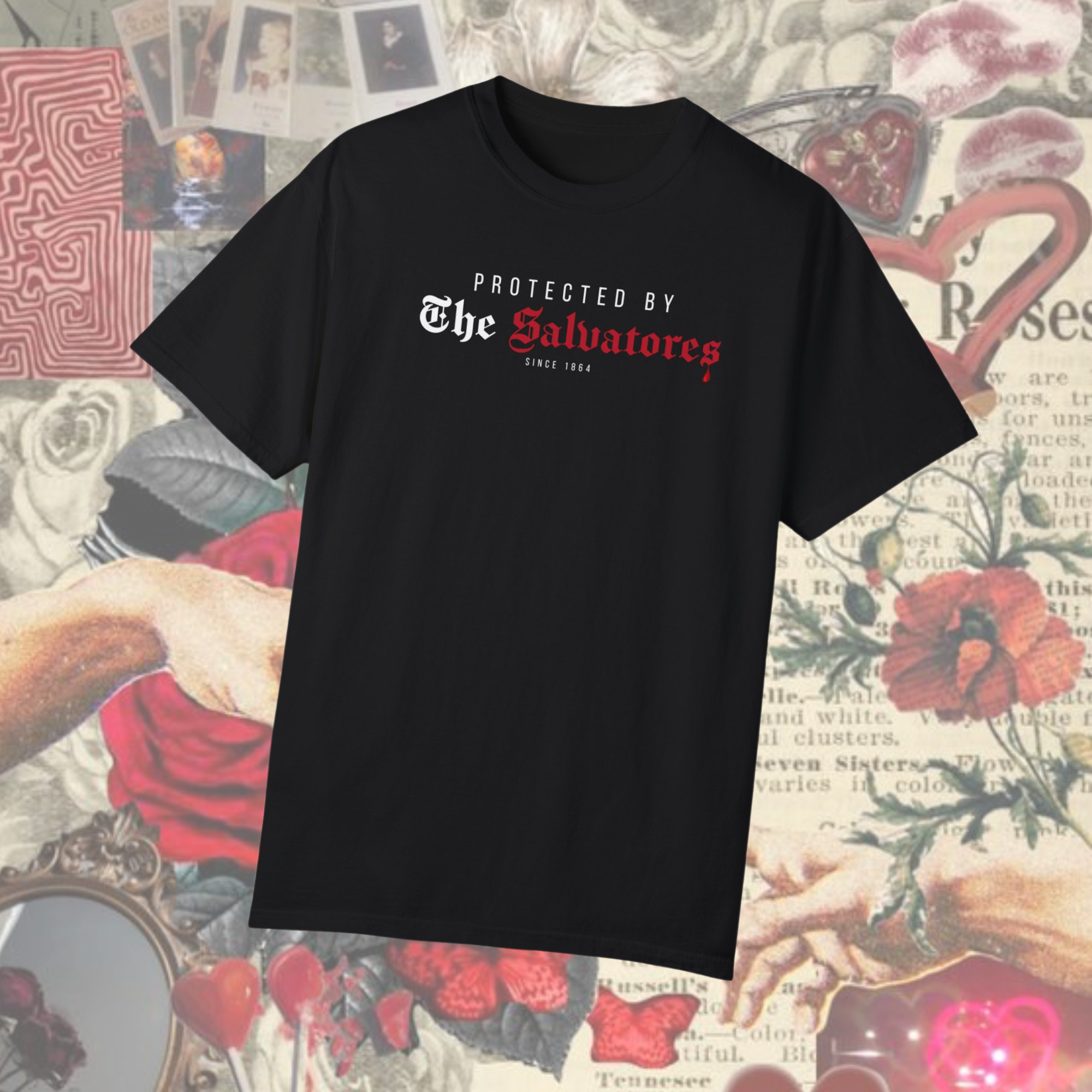 Protected by The Salvatores T-Shirt | Vintage Gothic Graphic Tee | Men's & Women's Casual Shirt | Perfect for Halloween, Cosplay & Vampire Diaries Fans