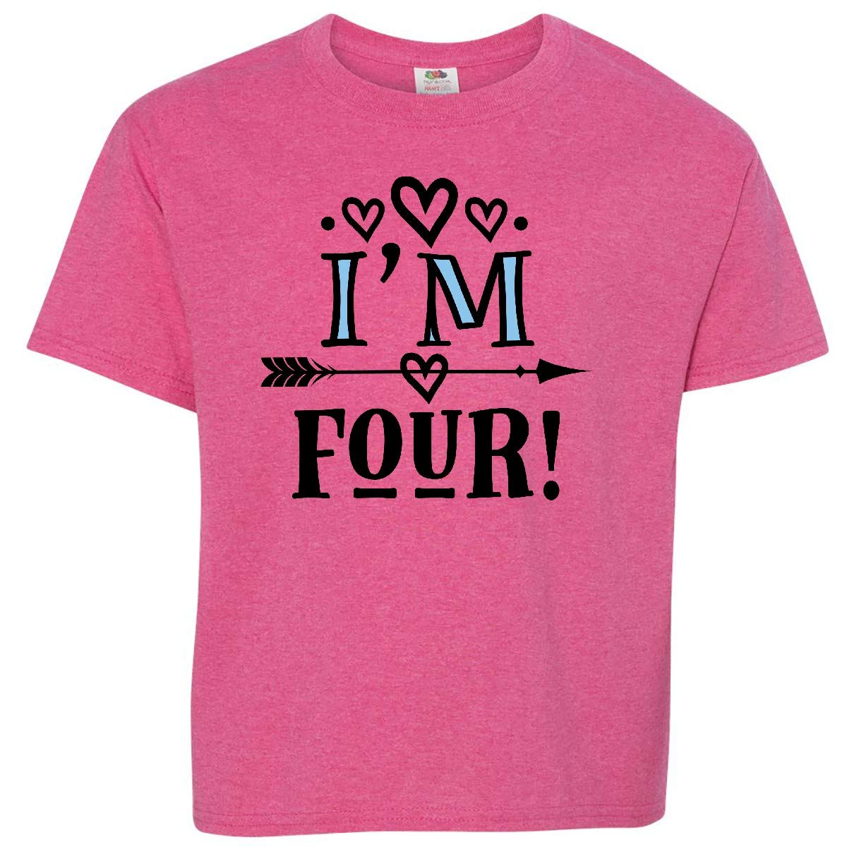 Inktastic 4th Birthday Arrow Graphic Youth T-Shirt for 4 Year Olds - Fun Kids Birthday Party Outfit & Casual Wear