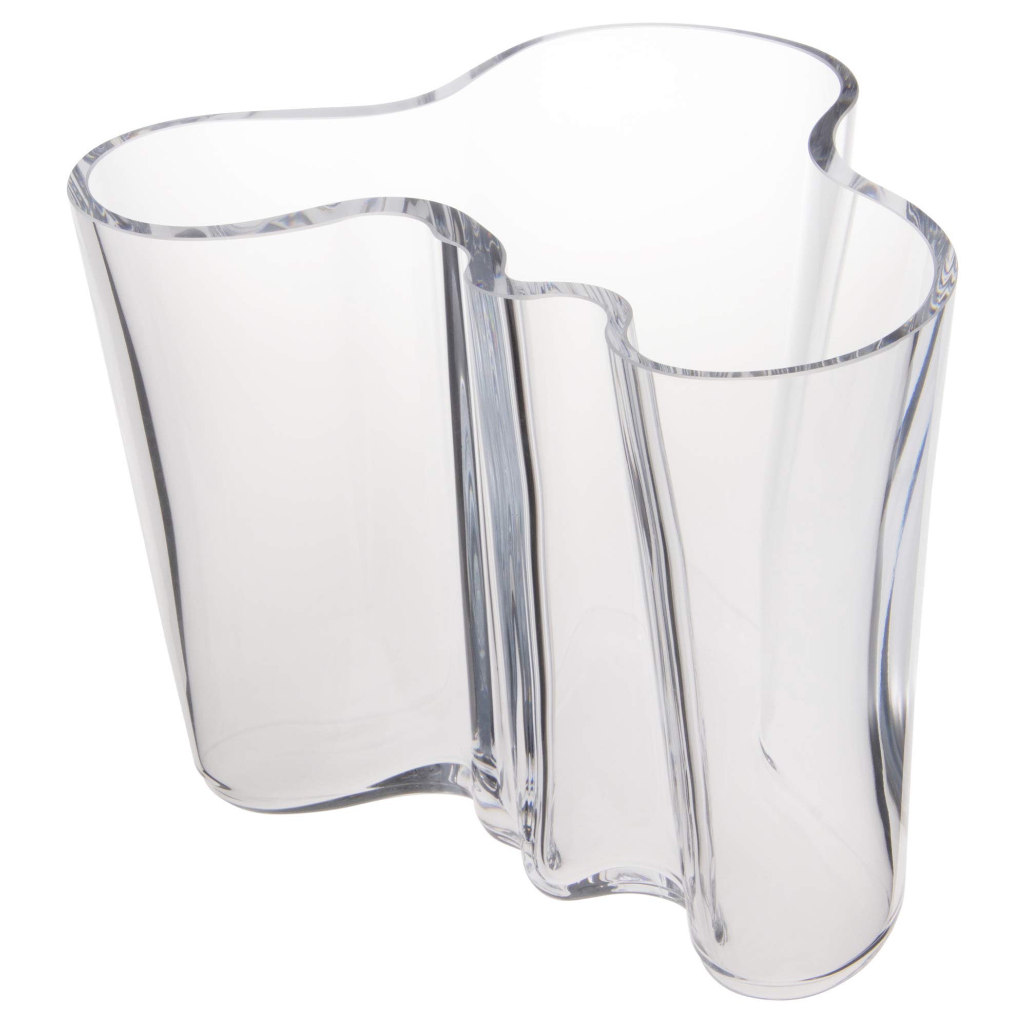 Iittala Alvar Aalto 160mm Clear Glass Vase - Modern Scandinavian Home Decor for Flowers & Centerpieces