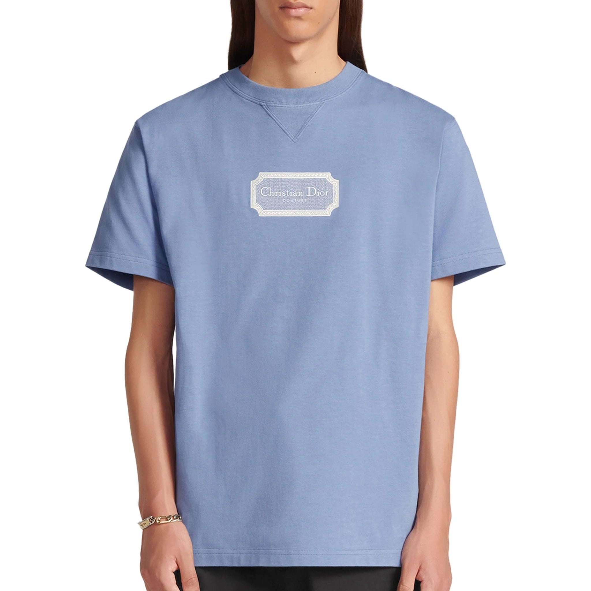 Dior 'Christian Dior Couture' Relaxed Fit Blue Cotton T-Shirt for Men - Casual Wear, Street Style & Luxury Fashion