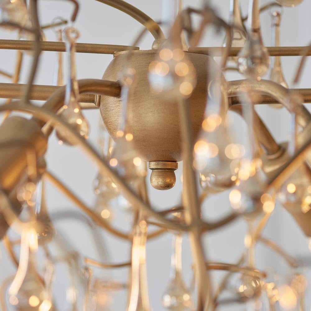 Athena 4/6L Center Ceiling Light - Aged Gold & Champagne Finish - Elegant Dining Room & Living Room Lighting Fixture
