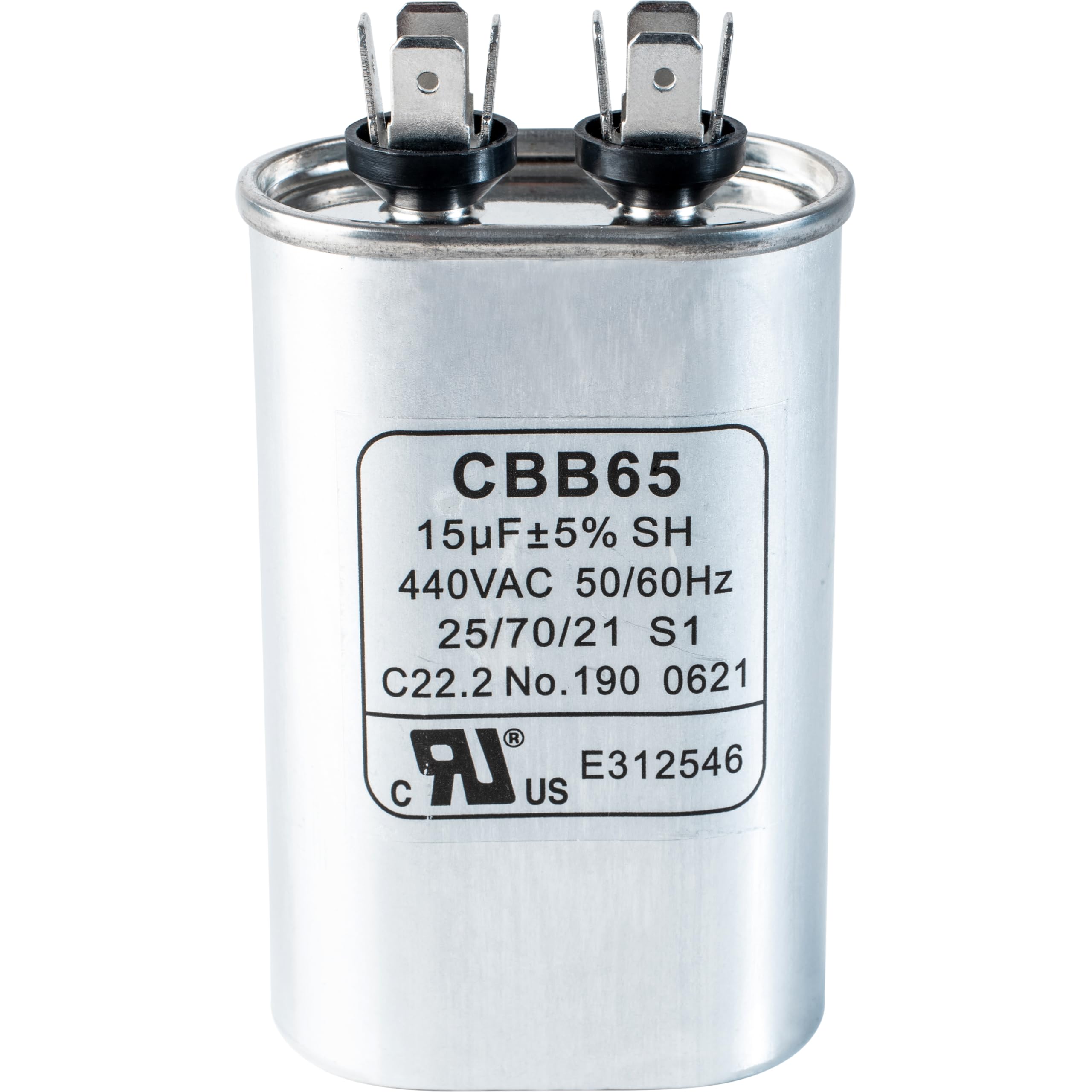 Canamax Premium 15 MFD ±5% 370V/440V Oval Run Start Capacitor - Replacement for AC Motor, Fan, Heat Pump & Air Conditioner - Perfect for HVAC Systems, Coolers & Home Appliances