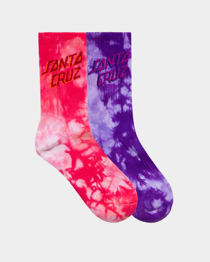Santa Cruz Free Spirit Stack Girls Crew Socks 2 Pack - Colorful Ankle Socks for Teens & Kids - Perfect for School, Sports & Casual Wear