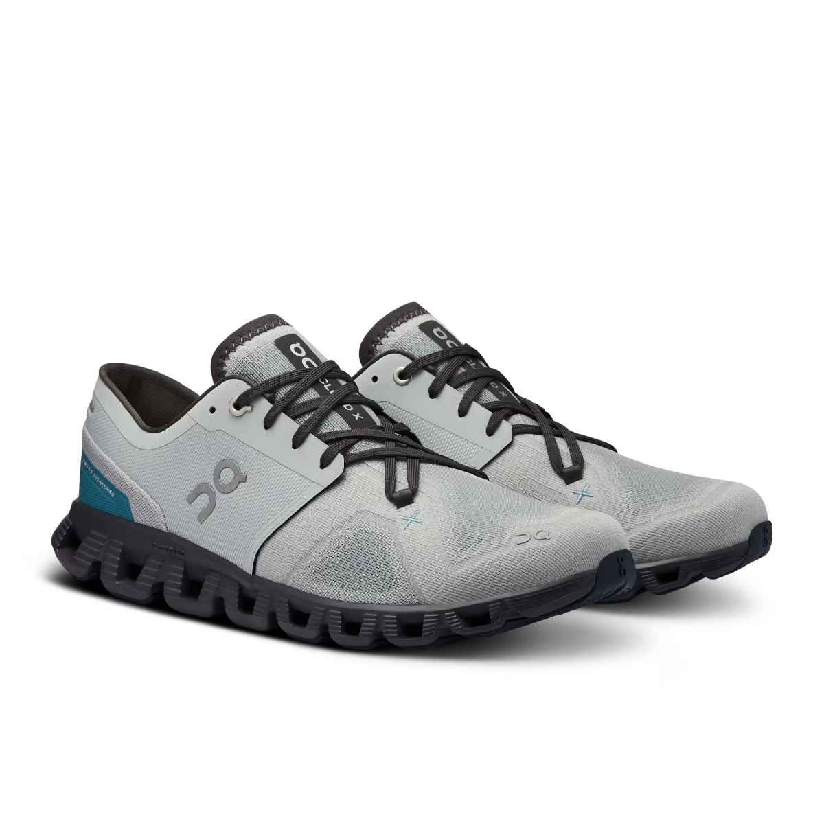 On Running Men's Cloud X 3 Running Shoes - Lightweight Trail & Road Running Sneakers for Men (Glacier/Iron) - Perfect for Jogging, Gym Workouts & Outdoor Activities
