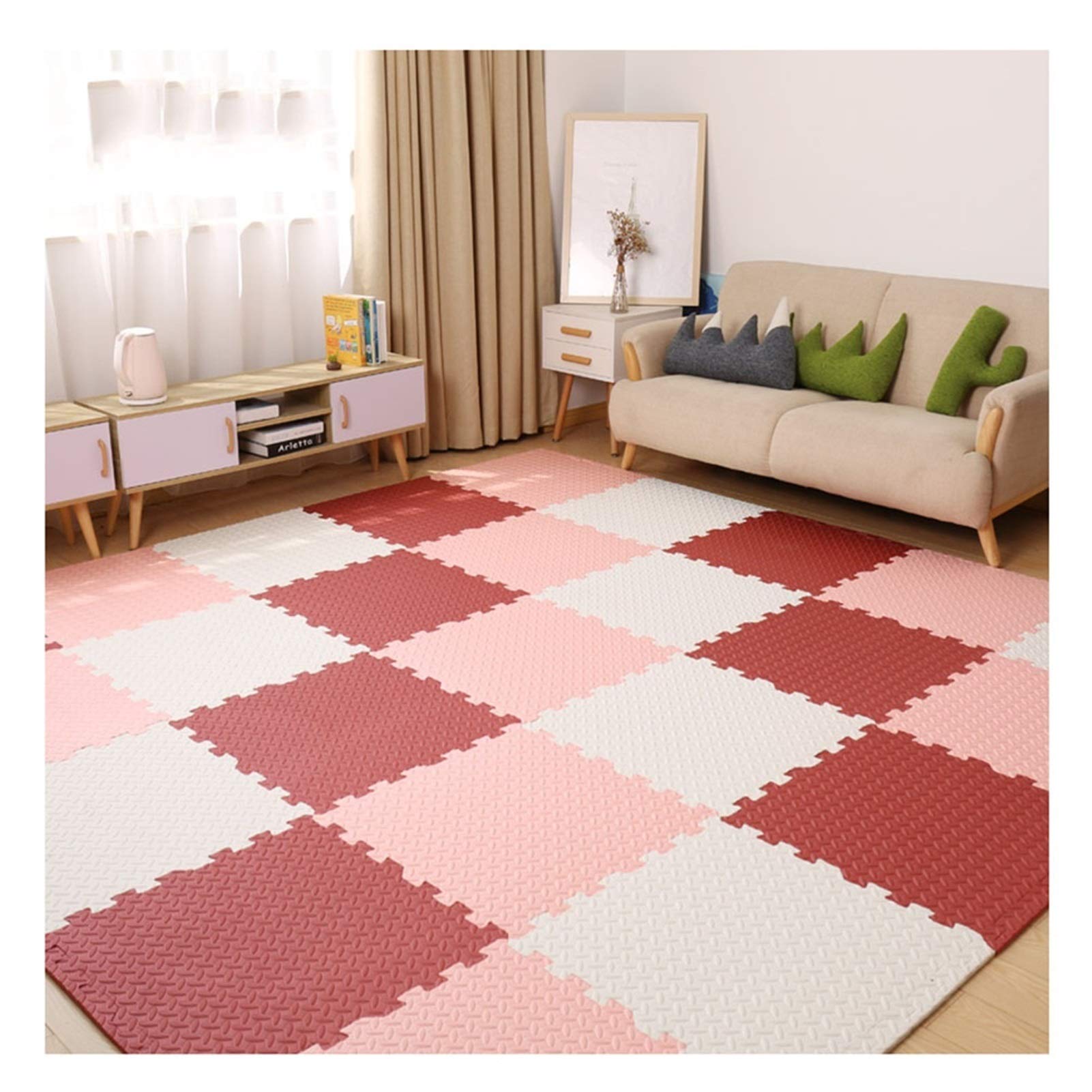 Non-Toxic Foam Play Mat for Babies & Toddlers - 9-Piece Large 60x60x1.2cm Interlocking Tiles - Soft Crawling Gym, Yoga & Activity Floor Mat (Color E) - Perfect for Nursery, Playroom & Daycare Safety Flooring