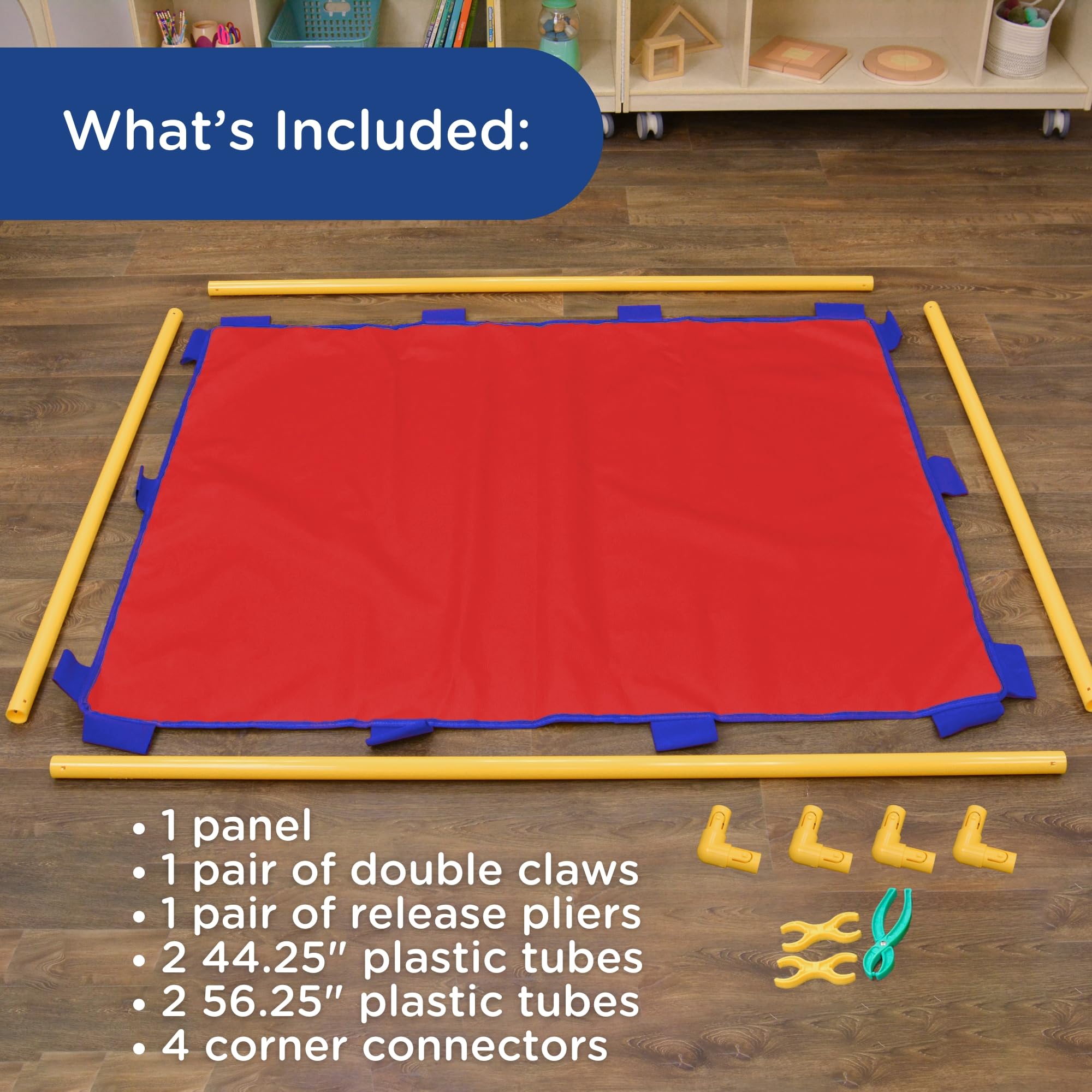 Children's Factory Big Screen PlayPanel - Kids Room Divider & Classroom Privacy Screen in Red | Perfect for Daycares, Preschools & Homeschool Learning Spaces