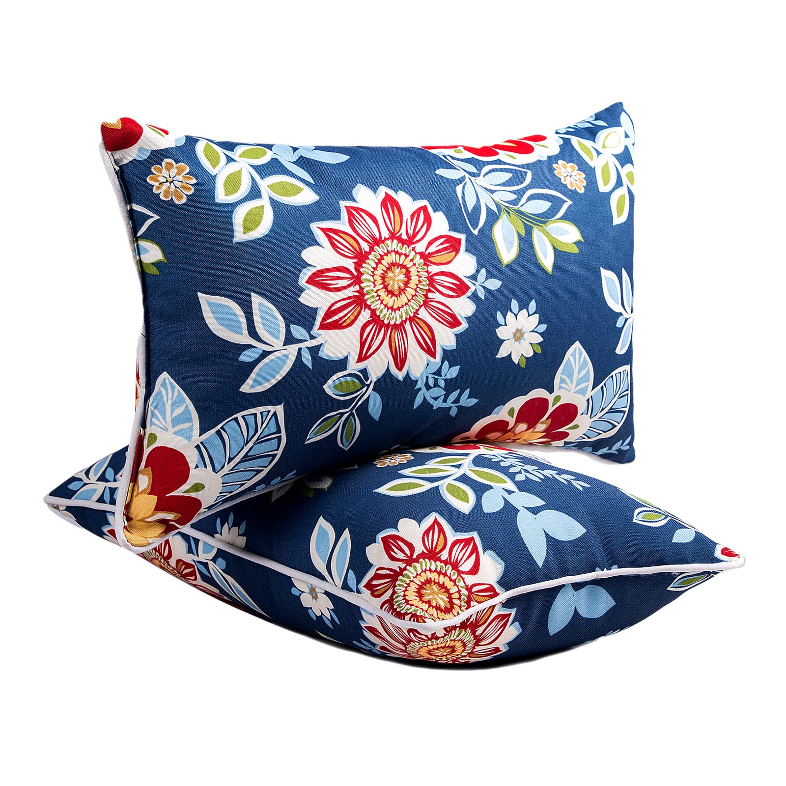 JMGBird Waterproof Outdoor Pillows Set of 2 - 12×20 Inch Patio Throw Pillows with Insert, Weather-Resistant Lumbar Cushions for Garden, Poolside & Deck Furniture - Perfect for Outdoor Lounging & Relaxation