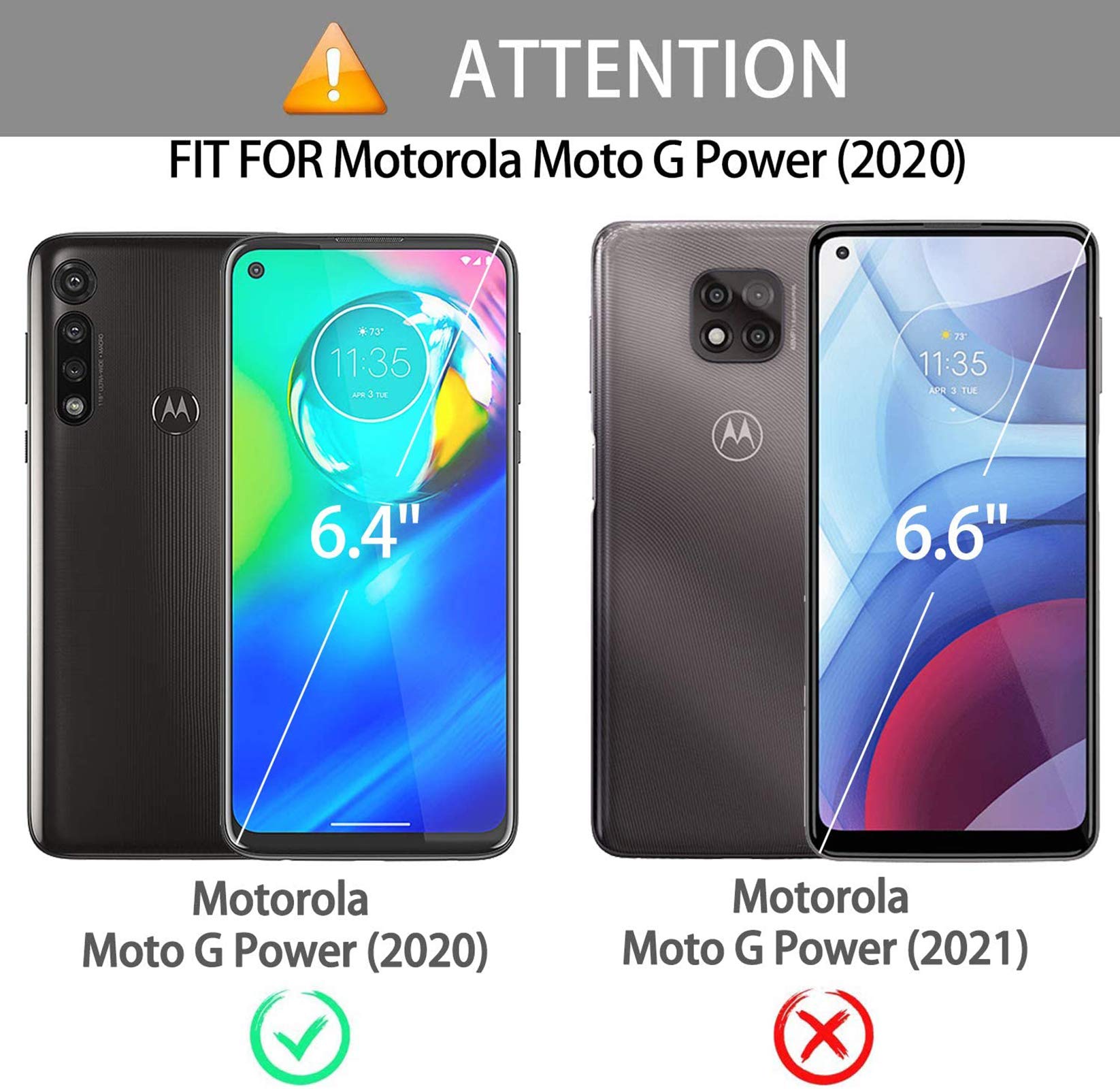 Motorola Moto G Power 2020 Case with Card Holder & Screen Protector - Durable Leather Flip Cover for Men & Women, Perfect for Travel & Daily Use