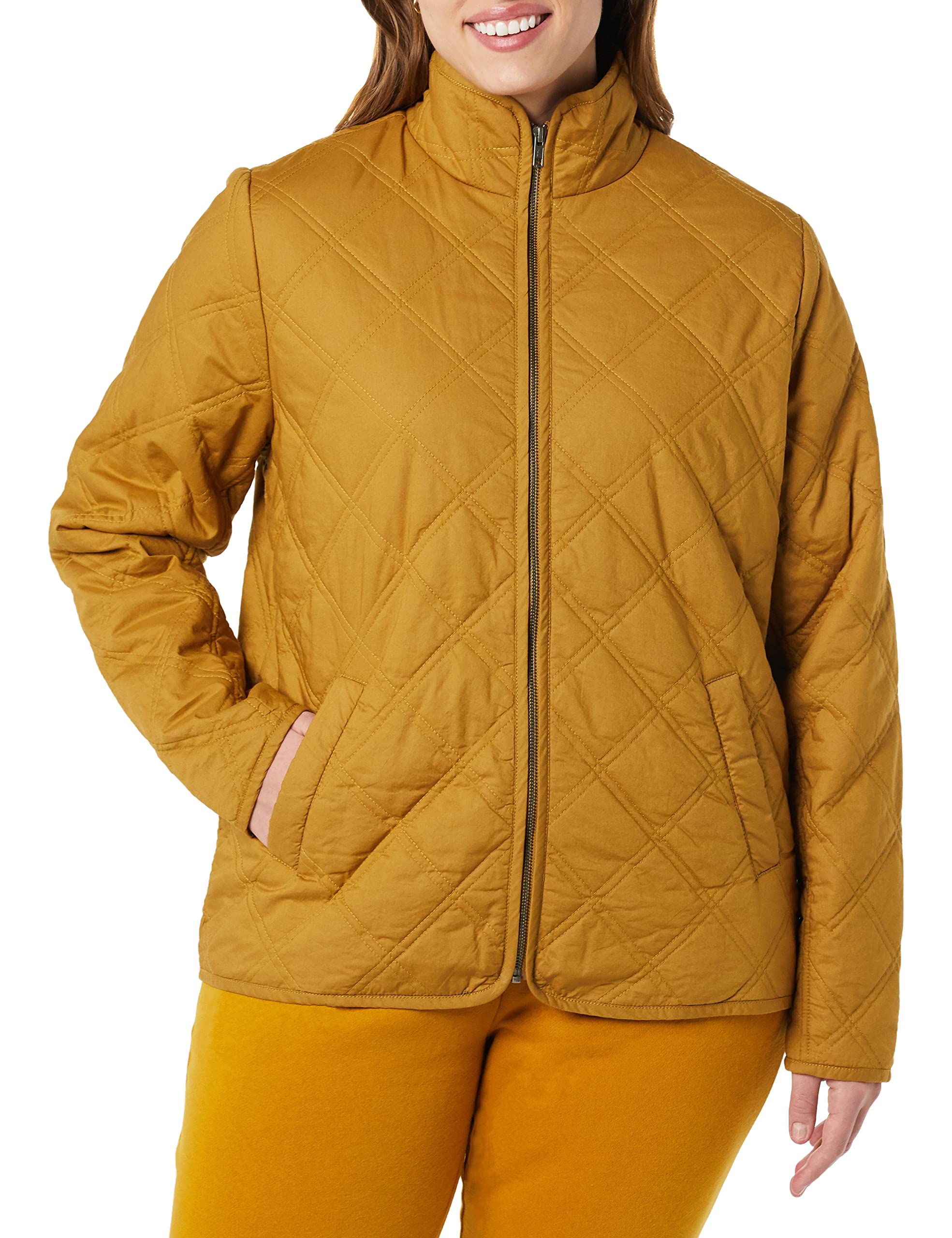 Amazon Essentials Women's Lightweight Padded Jacket - Water-Resistant Winter Coat with Hood for Outdoor Activities, Hiking & Casual Wear