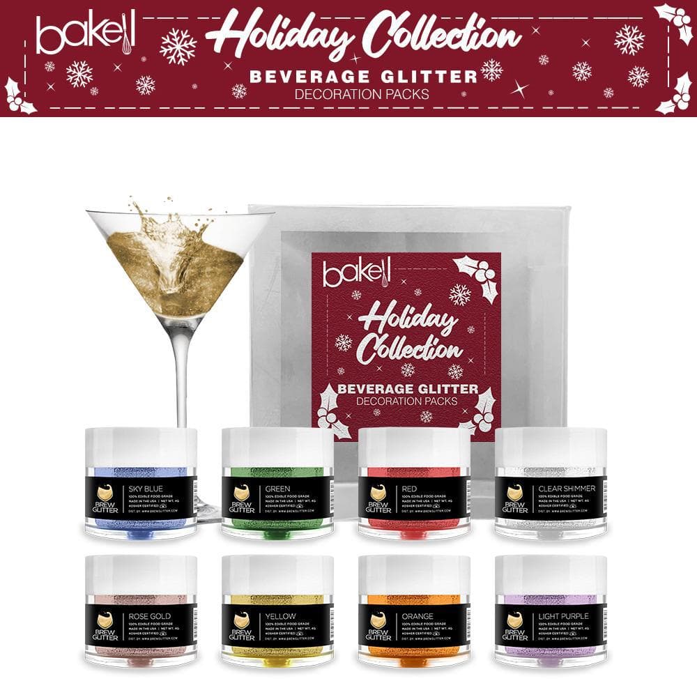 Christmas Glitter Brew Combo Pack B - 8 Piece Set for Holiday Crafts, DIY Ornaments & Festive Party Decorations