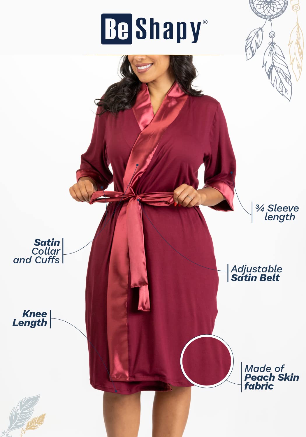 BE SHAPY 401-211 Post Surgery Faja Stage 2 Compression Garment & Women's Robe Pajamas Set - Postpartum Recovery, C-Section Healing & Comfort Wear for Home Relaxation
