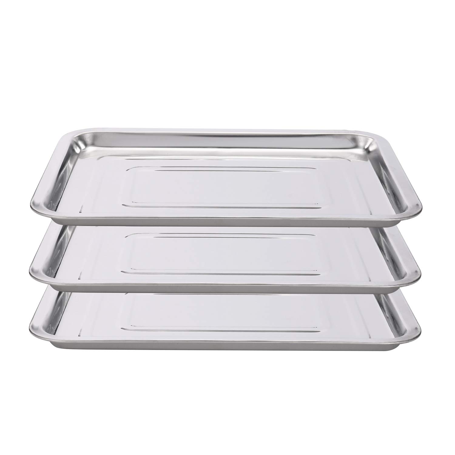 3-Pack Stainless Steel Trays 13.5