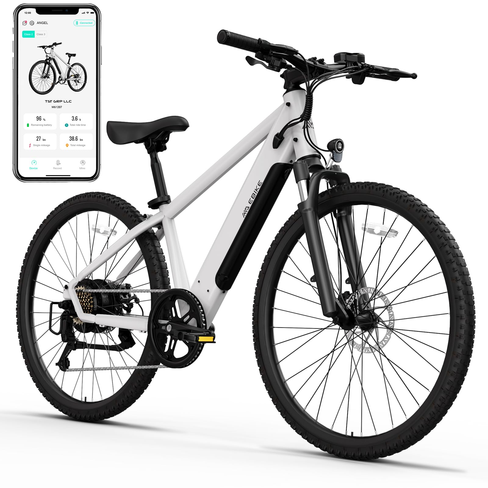 **500W Electric Bike for Adults - 23MPH Peak Speed, 36V Removable Battery, 50-Mile Range, 35-Speed Mountain E-Bike with 26