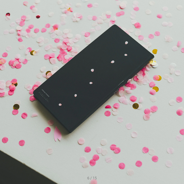 Hobonichi Techo 2025 Planner - Hiroko Kubota Night Cherry Blossom Snow Globe Weeks Hardcover, Weekly Horizontal Layout, January Start, Monday Start, English Edition | Perfect for Journaling, Planning & Gift Giving