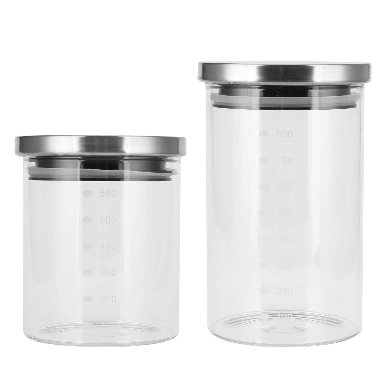 Airtight Storage Jars with Sealing Lid - 800ml Large Capacity Stackable Food Containers for Kitchen Pantry Organization | Perfect for Dry Food, Coffee, Tea, Flour & Spices Storage
