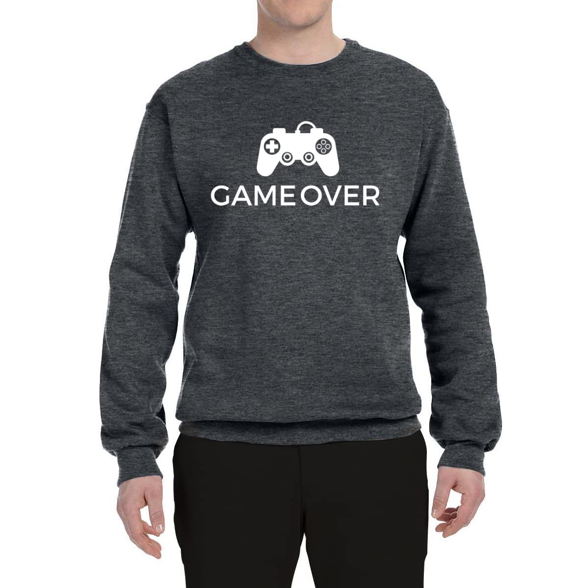 Wild Bobby Video Game Controller Graphic Sweatshirt - 'Game Over Nerdy' Unisex Crewneck Pullover - Perfect for Gamers, Esports Fans & Casual Wear