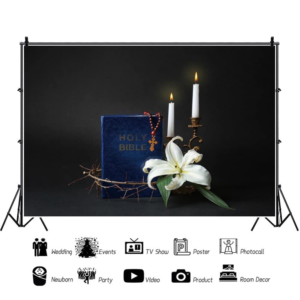 7x5ft Holy Bible Baptism Backdrop - Church Decor for Christening & Communion