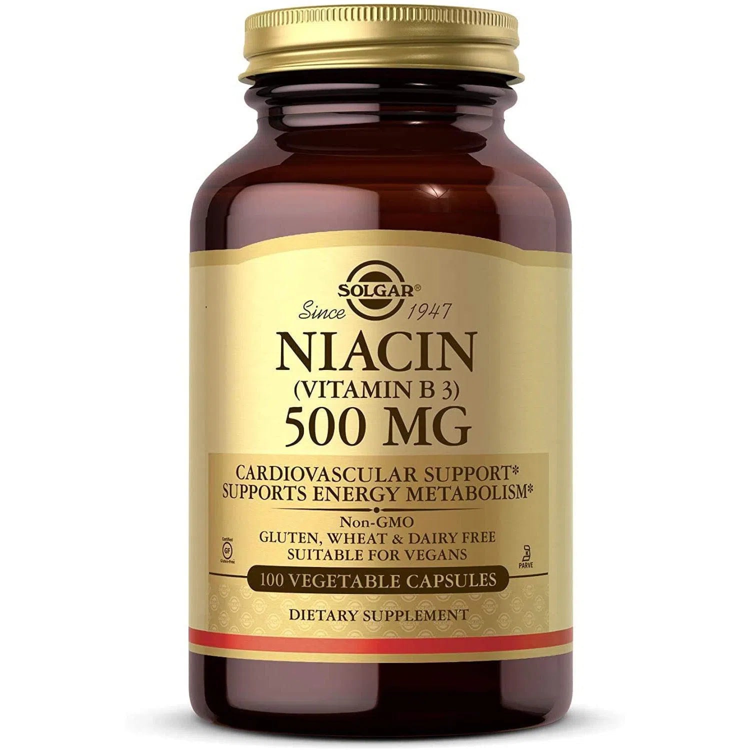 Solgar Niacin (Vitamin B3) 500 mg Supplement - Supports Heart Health & Energy Metabolism - Perfect for Daily Wellness & Cardiovascular Support