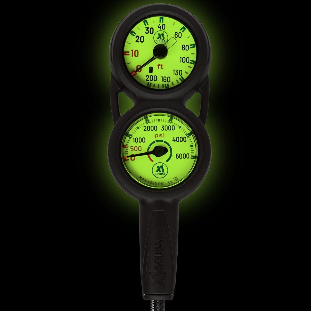 XS Scuba QuikVu Imperial Console - Digital Pressure & Depth Gauge for Scuba Diving - Perfect for Underwater Exploration & Dive Safety