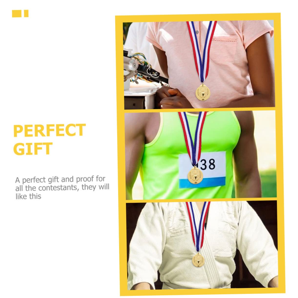 WOONEKY Gold Medal Awards for Sports Competitions - 1st 2nd 3rd Place Prize Medals with Ribbon - Perfect for Track & Field, Swimming, School Events and Award Ceremonies