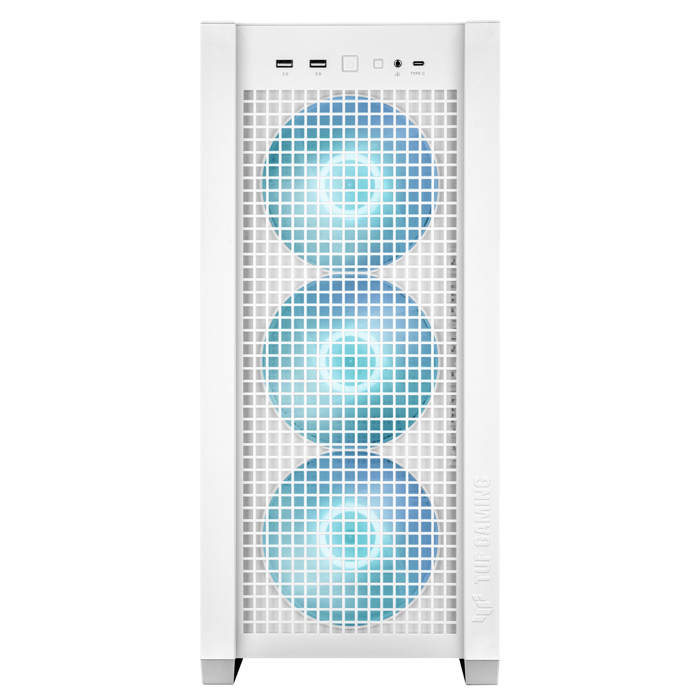 ASUS TUF Gaming GT302 ARGB White Edition ATX Mid-Tower PC Case - 4x 140mm ARGB Fans for Optimal Airflow & Cooling, Interchangeable & Detachable Panels, Hidden-Connector MB Support - Perfect for Gaming Rigs & High-Performance PC Builds