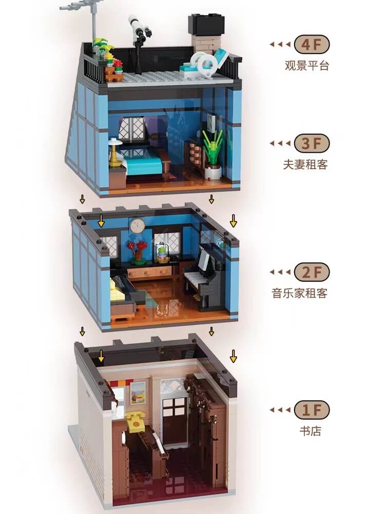 Kalos 61004 Bookstore & Café Building Set - Creative Play Toy for Kids, Perfect for Storytime & Pretend Coffee Shop Role Play