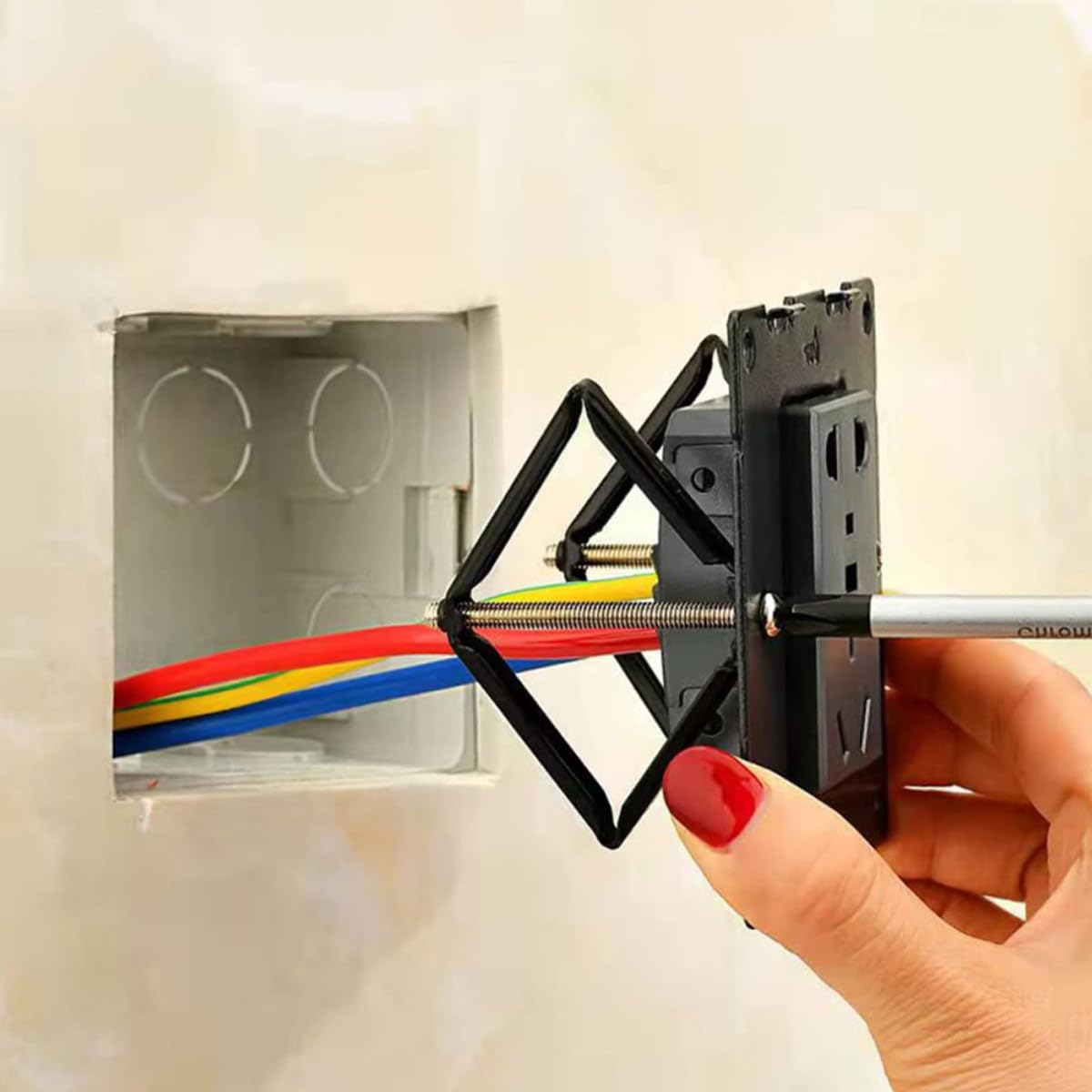 Serplex® 10Pcs Universal 86 Type Switch Socket Cassette Repair Kit - Wall Mount Outlet Repair Tool for Electrical Base Box, Switch Bottom Box & Wall Socket Maintenance | Ideal for Home DIY Electrical Repairs and Professional Electrician Use