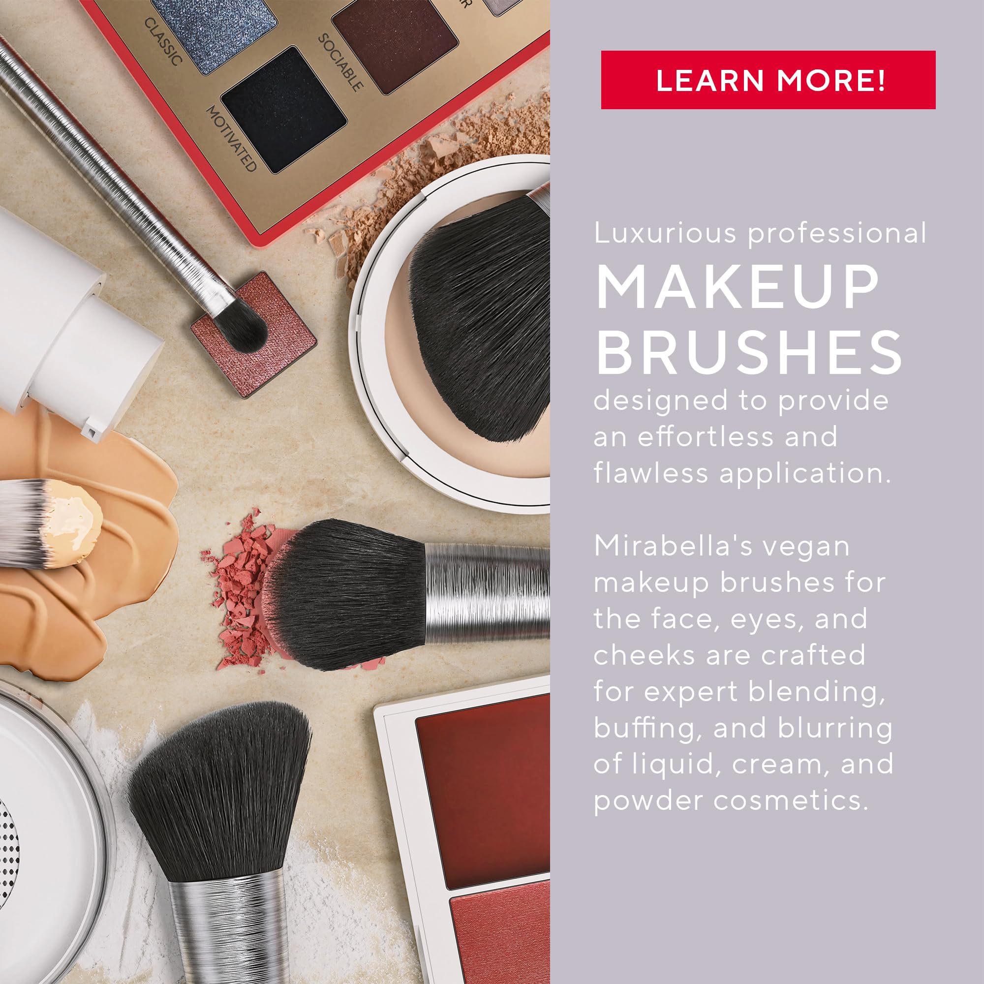 Premium Mirabella Eyeshadow Brush - Cruelty-Free Makeup Brush for Blending & Contouring
