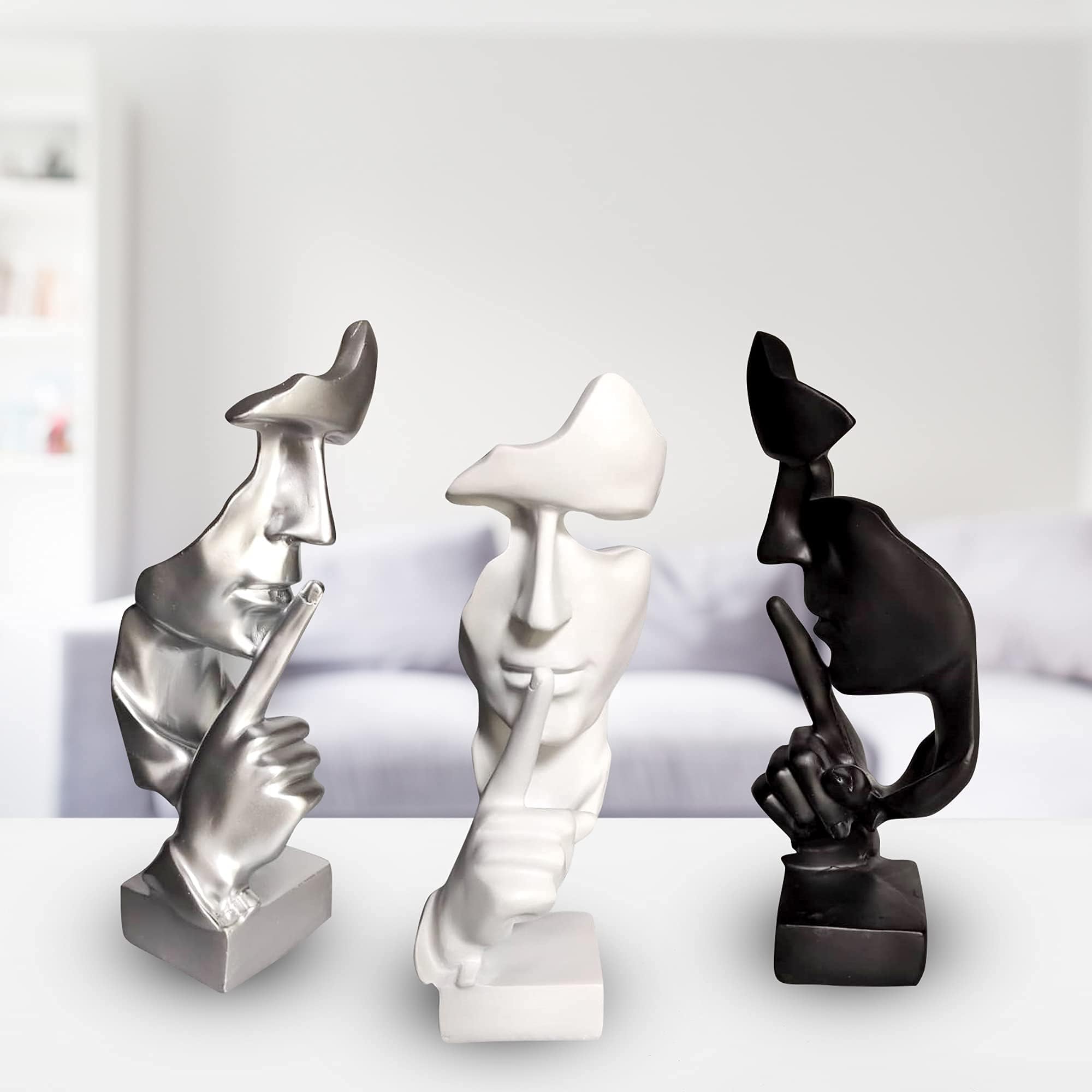 Silent Thinker Statue - 28cm Modern Abstract Sculpture for Home & Office Decor
