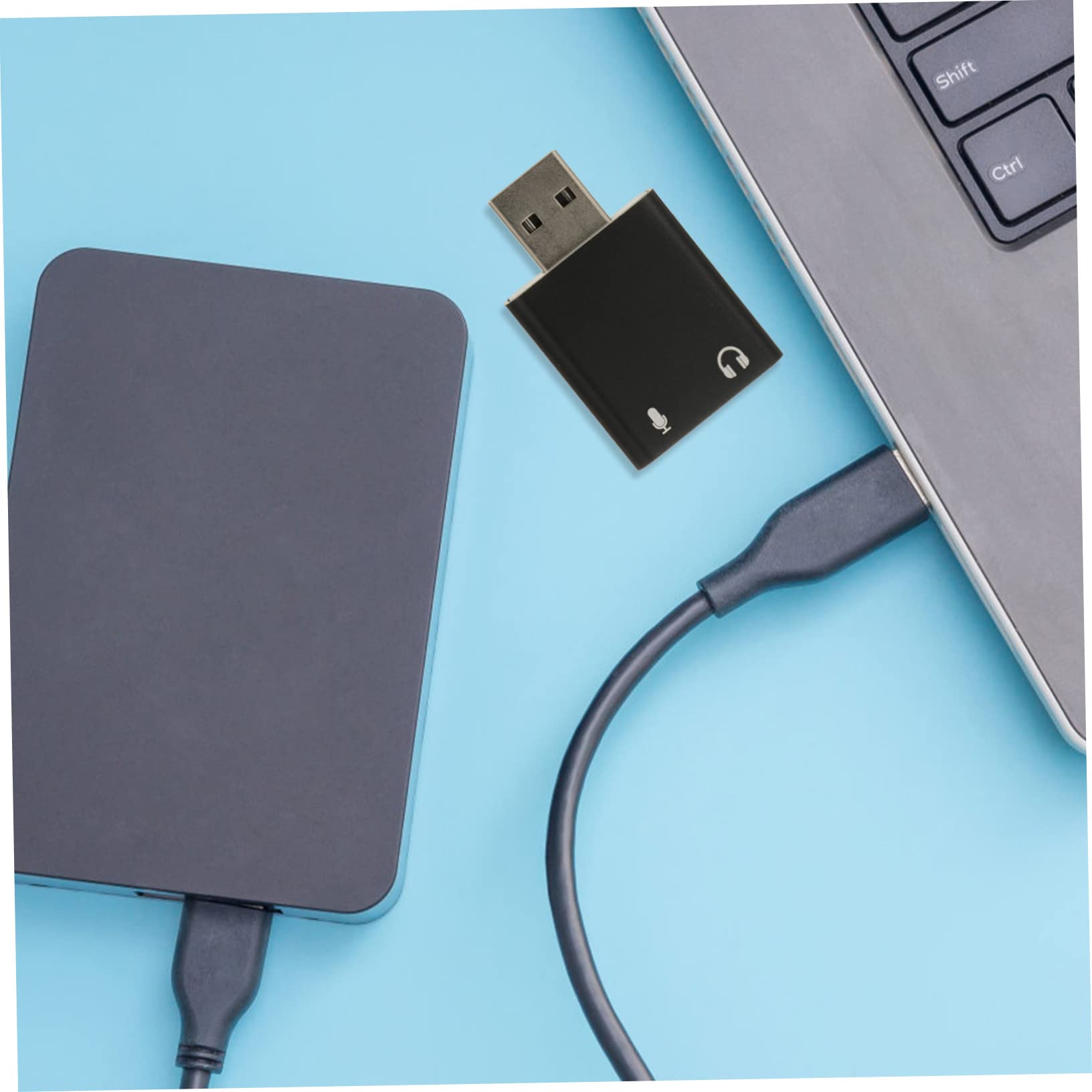 FELTECHELECTR USB External Sound Card for PC & Laptop - Aluminum Alloy USB Audio Adapter with Microphone Input, Stereo Sound Converter for Windows (Perfect for Gaming, Streaming & Online Meetings)